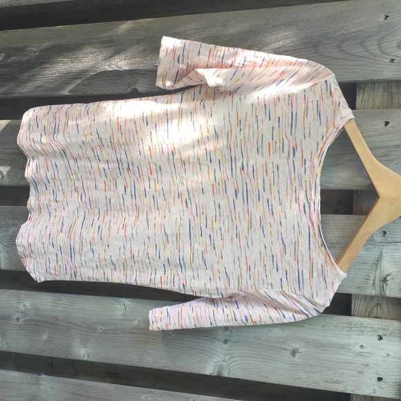 Bellrose pink & blue striped linen top - size 8 - Picture 8 of 9
